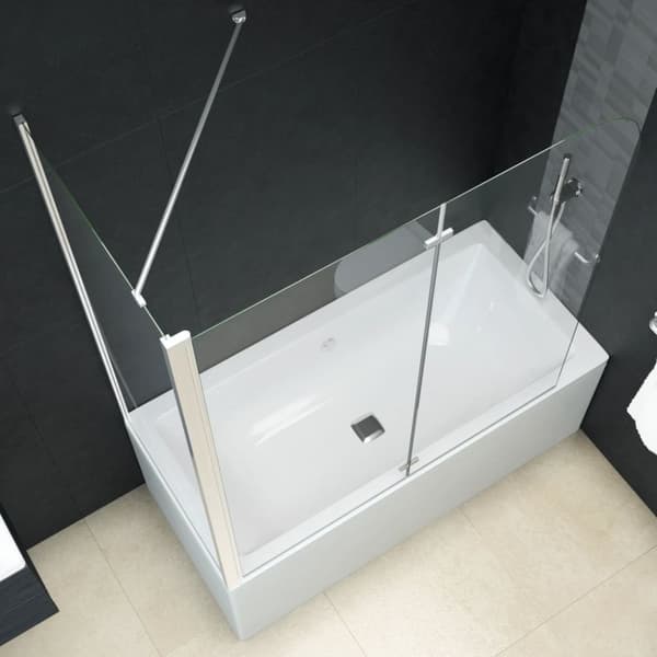 vidaXL foldbar brusevæg 120x68x130 cm sikkerhedsglas