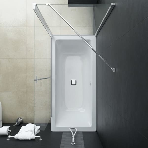 vidaXL foldbar brusevæg 120x68x130 cm sikkerhedsglas