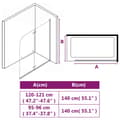 Miniatyrbillede 3 af 3: vidaXL foldbar brusekabine 2 paneler ESG 120x140 cm