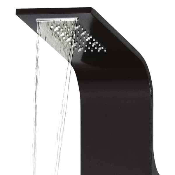 vidaXL Duschpanel aluminium 20x44x130 cm svart