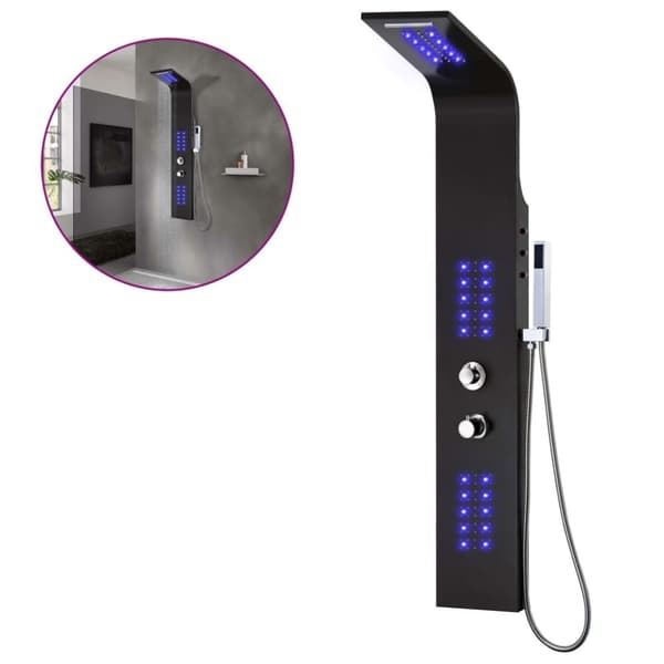 vidaXL brusepanel 20x44x130 cm aluminium sort
