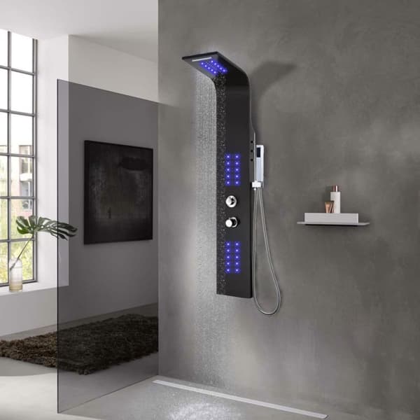 vidaXL brusepanel 20x44x130 cm aluminium sort