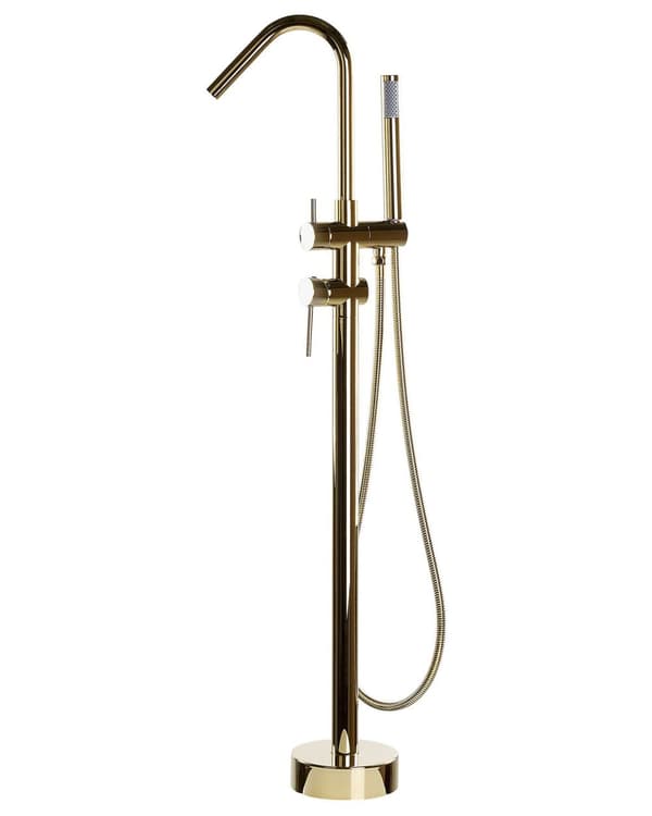 Fristående badkarsblandare Guld Mässing Blank Praktisk Modern Elegant