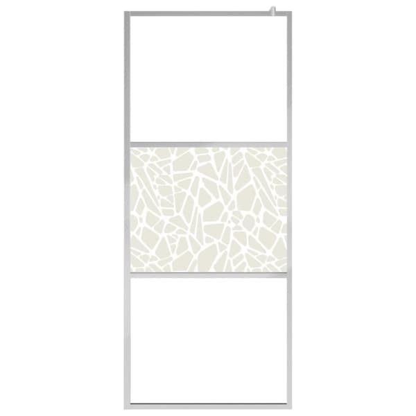 vidaXL Dusjvegg ESG-glass med steindesign 80x195 cm