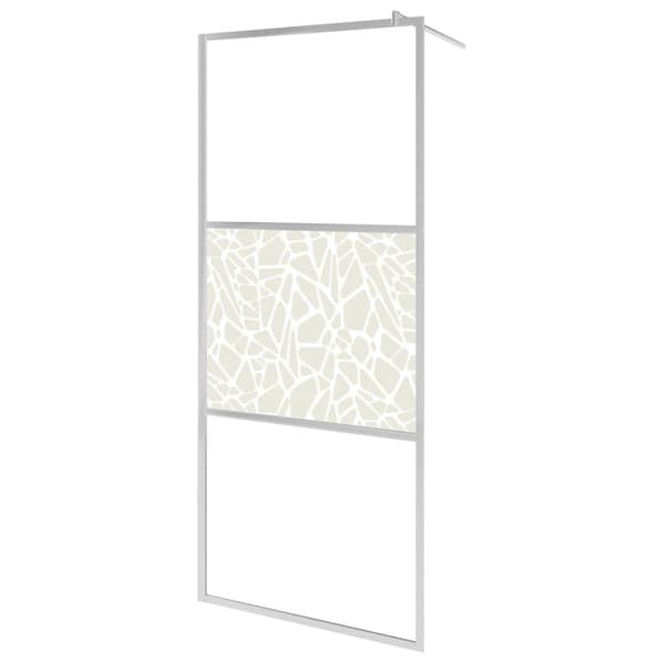 vidaXL brusevæg ESG-glas med stendesign 80x195 cm