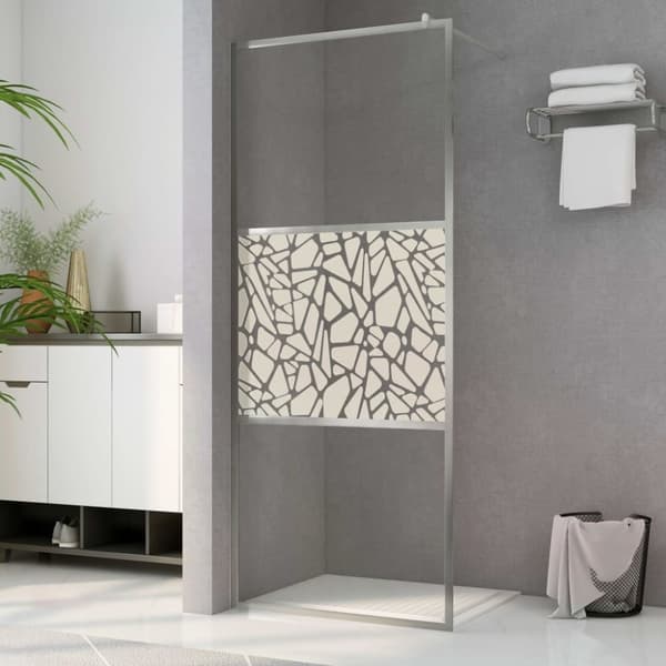 vidaXL brusevæg ESG-glas med stendesign 80x195 cm