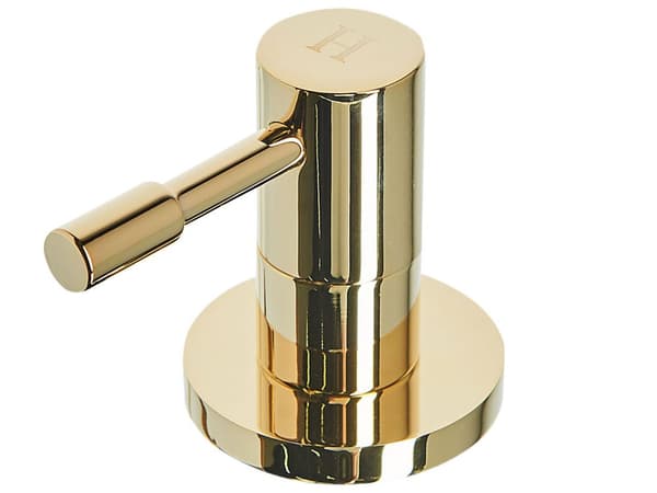 Tvättställsblandare Guld Mässing Två spakar Böjd pip