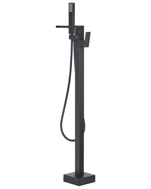 Badkarsblandare Svart Krom Fristående 118 cm Moderna badrumstillbehör