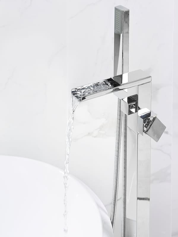 Badkarsblandare Silver Krom Fristående 118 cm Moderna badrumstillbehör