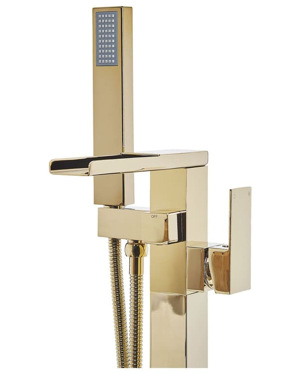 Badkarsblandare Guld Krom Fristående 118 cm Moderna badrumstillbehör