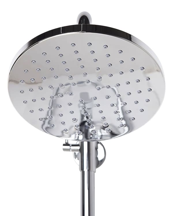 Blandare Duschset Blank Silver Mässing Regn Funktion Modern Design