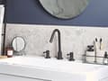 Miniatyrbild 2 av 9: Tvättställsblandare Svart Matt Metall Mässing Modern Badrumsblandare