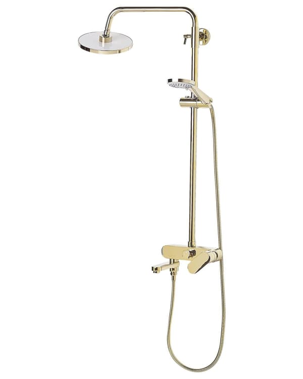 Blandare Duschset Guld Mässing med Vattenfallsfunktion Glans Finish Glamour Modern
