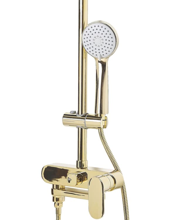 Blandare Duschset Guld Mässing med Vattenfallsfunktion Glans Finish Glamour Modern