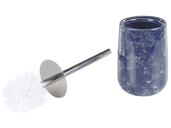 Badrumstillbehörsset Blå marmor Keramik Glam Glamour Tvålpump Toalettborste med hållare