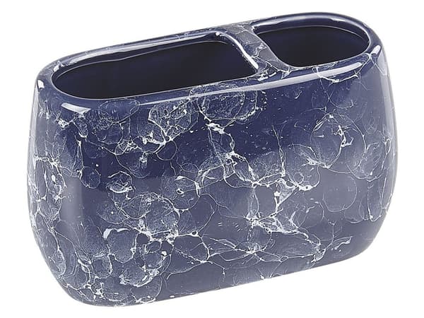 Badrumstillbehörsset Blå marmor Keramik Glam Glamour Tvålpump Toalettborste med hållare