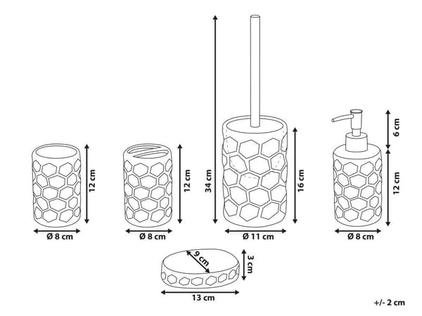 Badeværelsestilbehør Sæt hvid blank Keramik krus toiletbørste børsteholder sæbedispenser skål bikage mønster Minimalistisk skandinavisk design