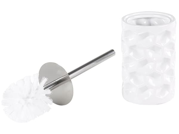 Badeværelsestilbehør Sæt hvid blank Keramik krus toiletbørste børsteholder sæbedispenser skål bikage mønster Minimalistisk skandinavisk design