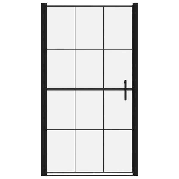 vidaXL Duschdörr härdat glas 100x178 cm svart