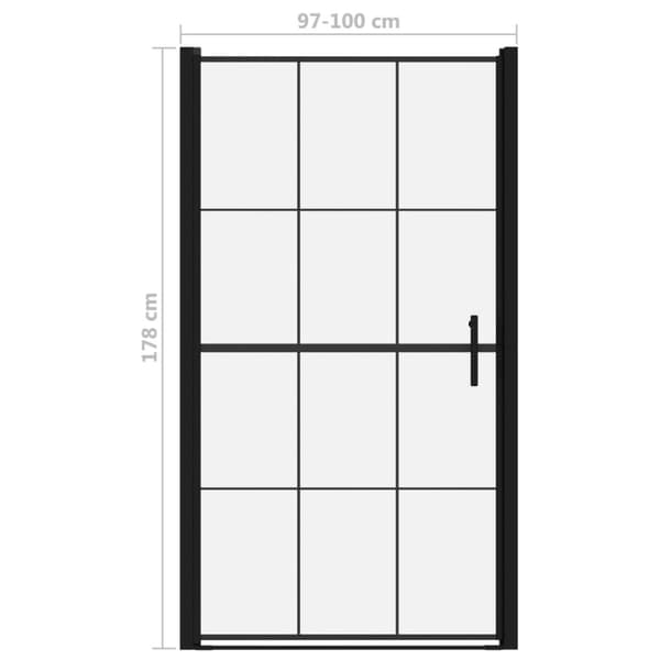 vidaXL Duschdörr härdat glas 100x178 cm svart