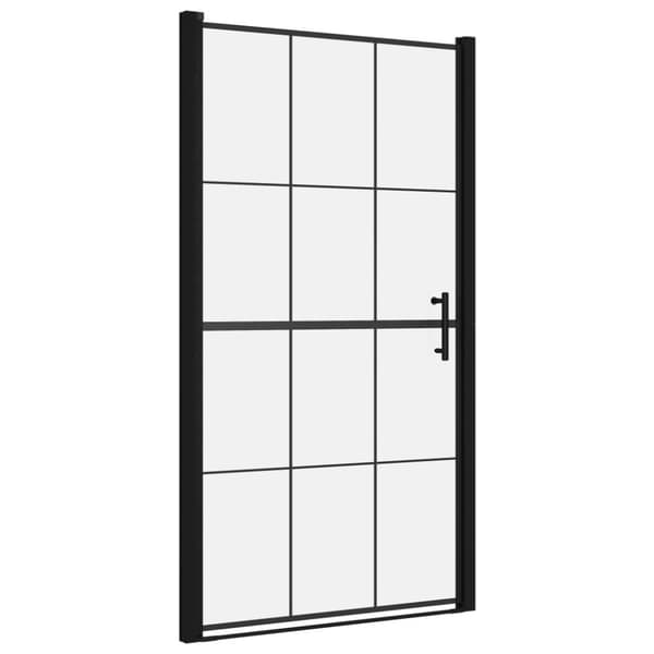 vidaXL Duschdörr härdat glas 100x178 cm svart