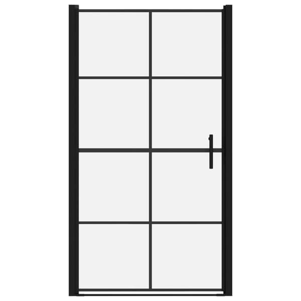 vidaXL Duschdörr härdat glas 100x178 cm svart