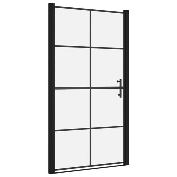 vidaXL Duschdörr härdat glas 100x178 cm svart