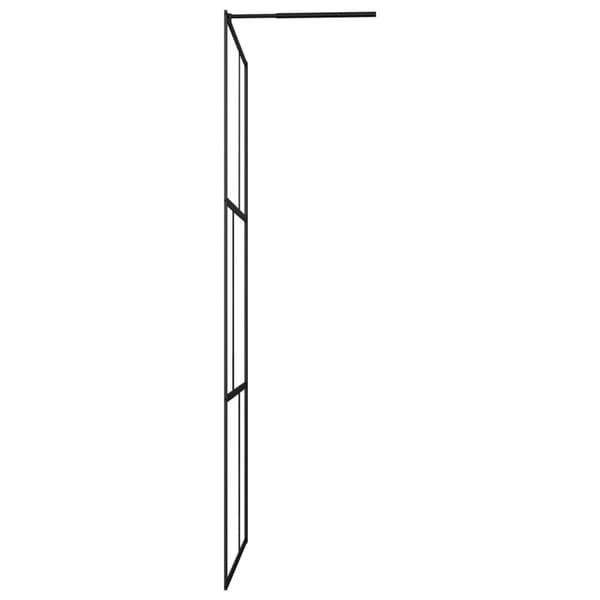 vidaXL bruseafskærmning 100x195 cm hærdet glas sort