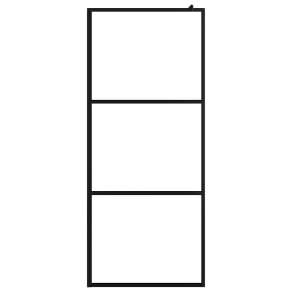 vidaXL brusevæg 100x195 cm klart sikkerhedsglas sort