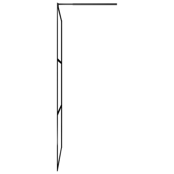 vidaXL brusevæg 100x195 cm klart sikkerhedsglas sort