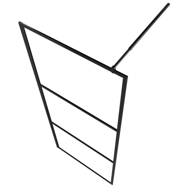 vidaXL brusevæg 100x195 cm klart sikkerhedsglas sort