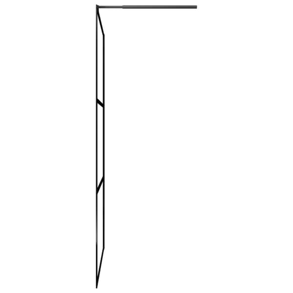vidaXL brusevæg 90x195 cm klart sikkerhedsglas sort