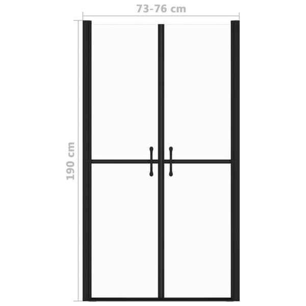 vidaXL Dusjdør klar ESG (73-76)x190 cm