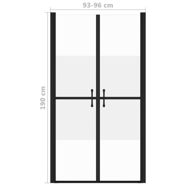 vidaXL Dusjdør halvfrostet ESG (93-96)x190 cm