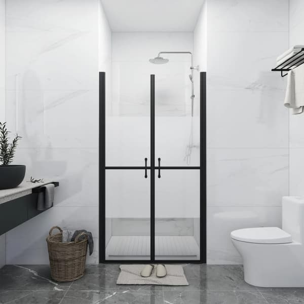 vidaXL brusedør (93-96)x190 cm sikkerhedsglas delvist matteret
