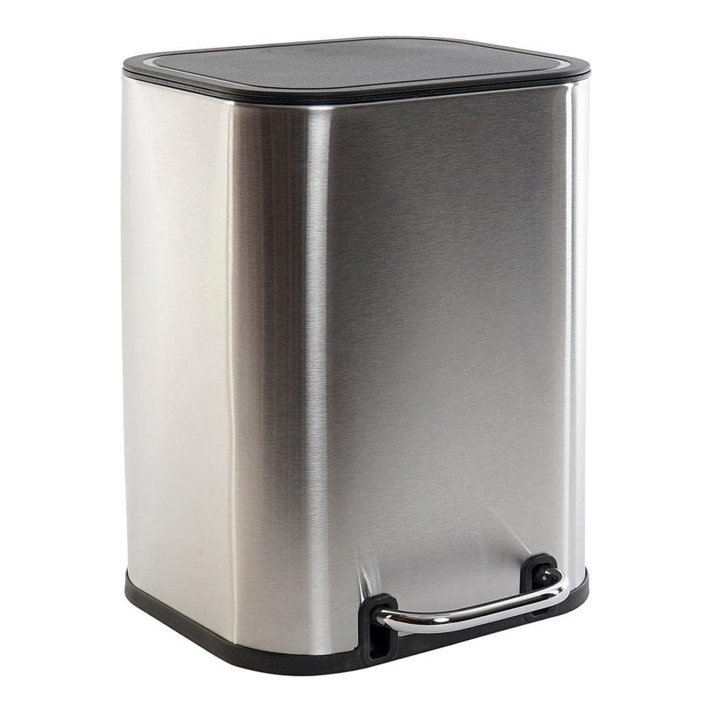 Papperskorg DKD Home Decor Silver Rostfritt stål Polypropen (PP) (5 L) (21.5 x 22 x 29 cm)