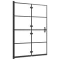Miniatyrbillede 4 af 9: vidaXL foldbar bruseafskærmning 100x140 cm sikkerhedsglas sort