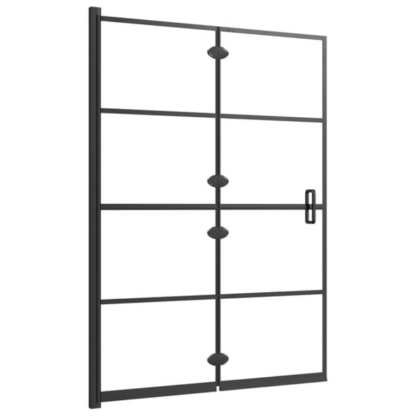 vidaXL foldbar bruseafskærmning 100x140 cm sikkerhedsglas sort