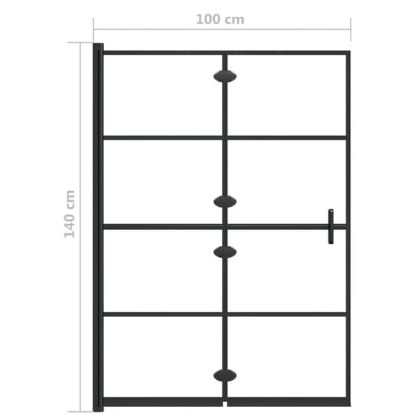 vidaXL foldbar bruseafskærmning 100x140 cm sikkerhedsglas sort