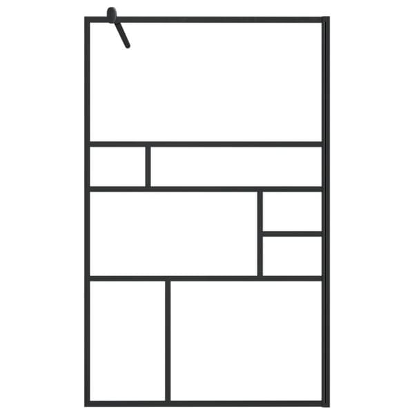 vidaXL Duschvägg med klart ESG-glas 100x195 cm svart