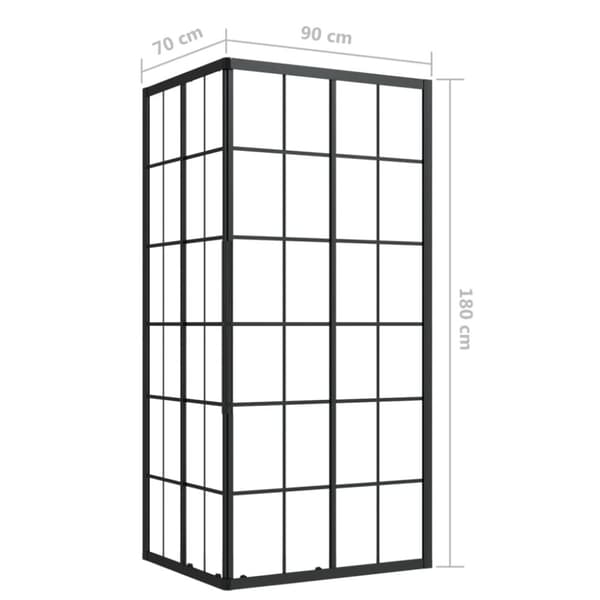 vidaXL Dusjkabinett ESG 90x70x180 cm