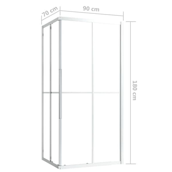 vidaXL Dusjkabinett ESG 90x70x180 cm