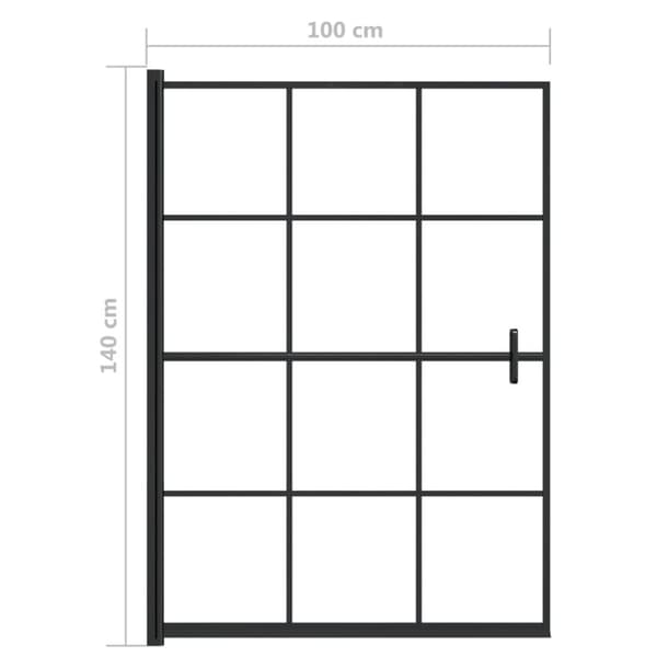 vidaXL Dusjdør ESG 100x140 cm svart