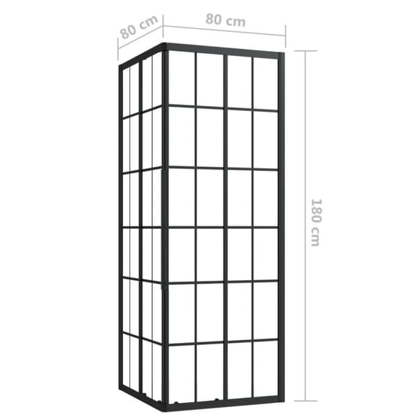 vidaXL brusekabine 80x80x180 cm sikkerhedsglas