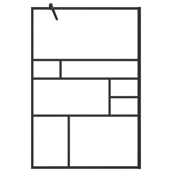 vidaXL brusevæg 115x195 cm klart sikkerhedsglas sort