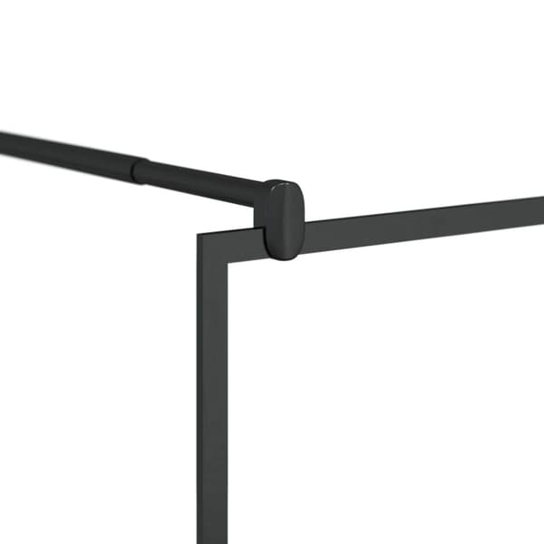 vidaXL brusevæg 115x195 cm klart sikkerhedsglas sort