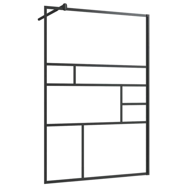 vidaXL brusevæg 115x195 cm klart sikkerhedsglas sort