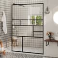 Miniatyrbillede 1 af 6: vidaXL brusevæg 115x195 cm klart sikkerhedsglas sort