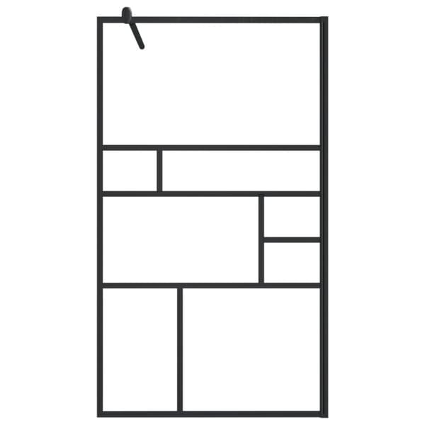 vidaXL brusevæg 90x195 cm klart sikkerhedsglas sort