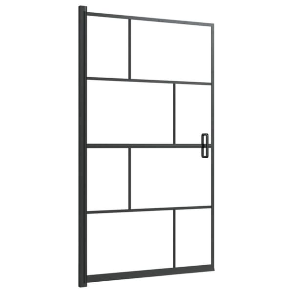 vidaXL bruseafskærmning 80x140 cm sikkerhedsglas sort